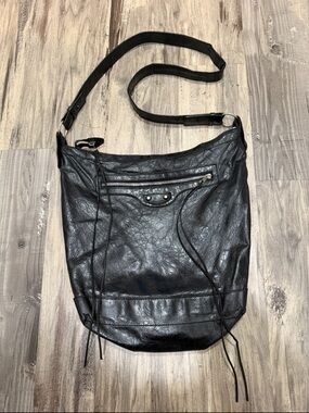 Balenciaga city moto crossbody bag black day bag large